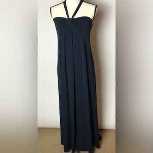 Ann Taylor Loft navy blue maxi dress with super sexy cross back - size 4